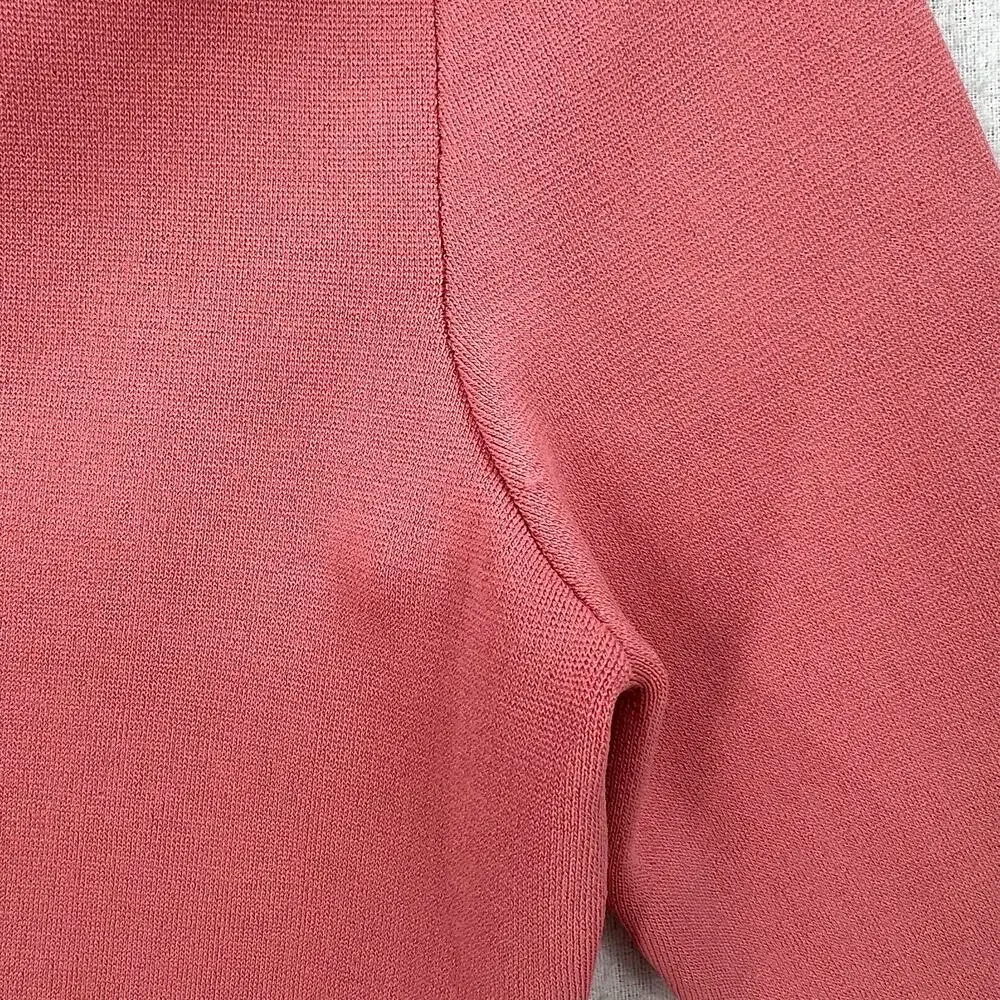 ALICE AND OLIVIA Sharee Top Womens Medium Pink Tie Knit Crop V Neck Long Sleeve